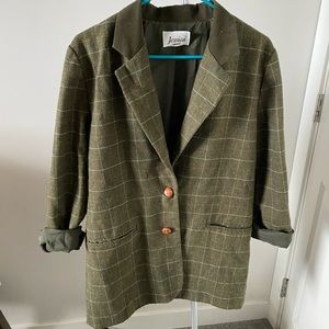 Green Plaid Oversized Blazer | Vintage